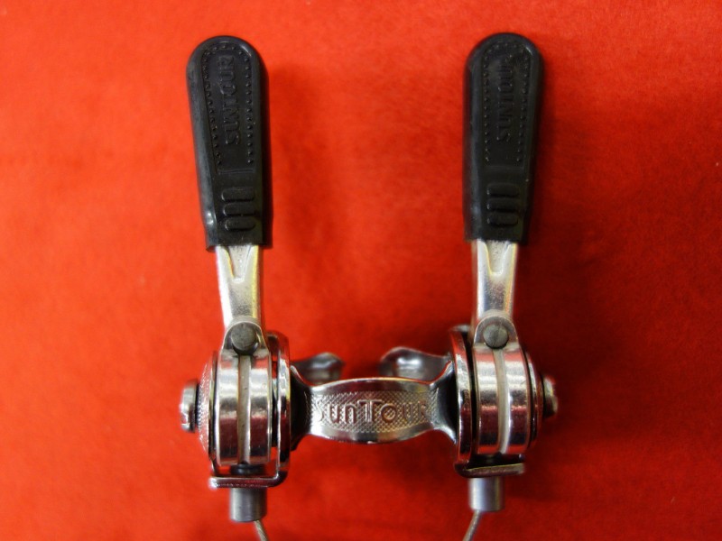 SUNTOUR shifter set CYCLONE MK I 1 clamp on 70s down tube 1 1/8'' 28.6mm alloy NOS