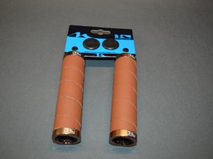 M-WAVE grips honey set 130mm screw-on grip