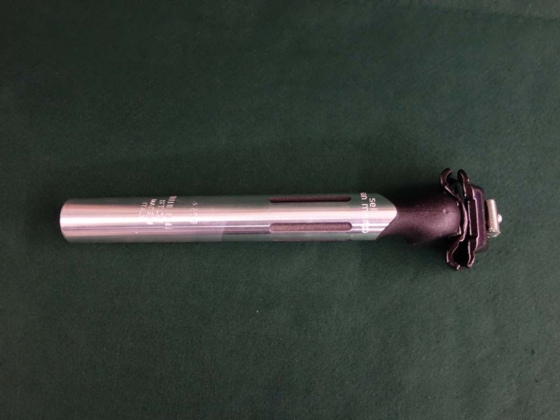 San Marco seat post 25,8 vintage alloy fluted 240mm silver/black 1980s nos