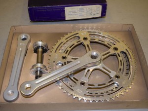 NOS GIAN ROBERT Vintage crankset 43/54t 170mm & Italian Titanium Bottom Bracket