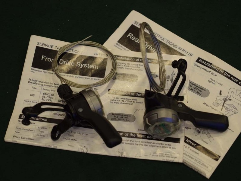 Shimano thumb shifter set SIS SL CT50 3x6 speeds vintage mtb black 1980s nos