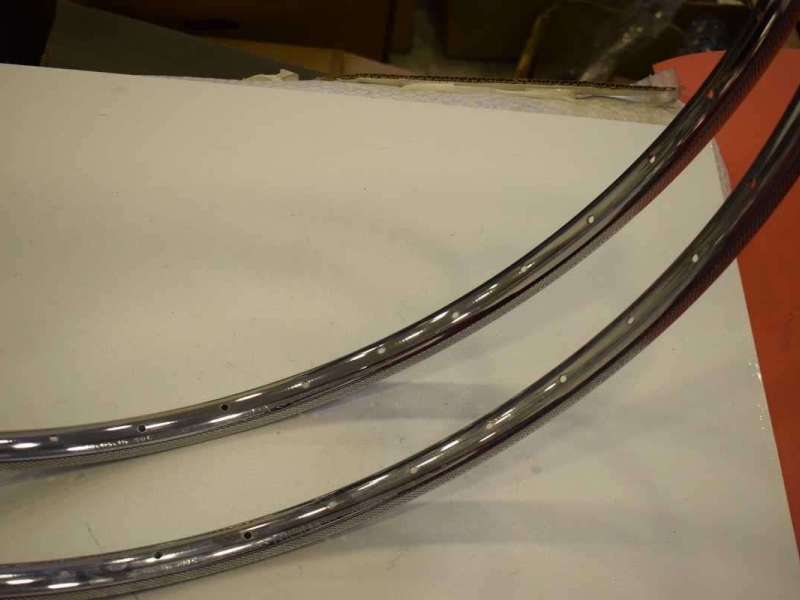 Rigida Superpromix 700C rim set 36 hole steel chrome vintage Stamped 89 France