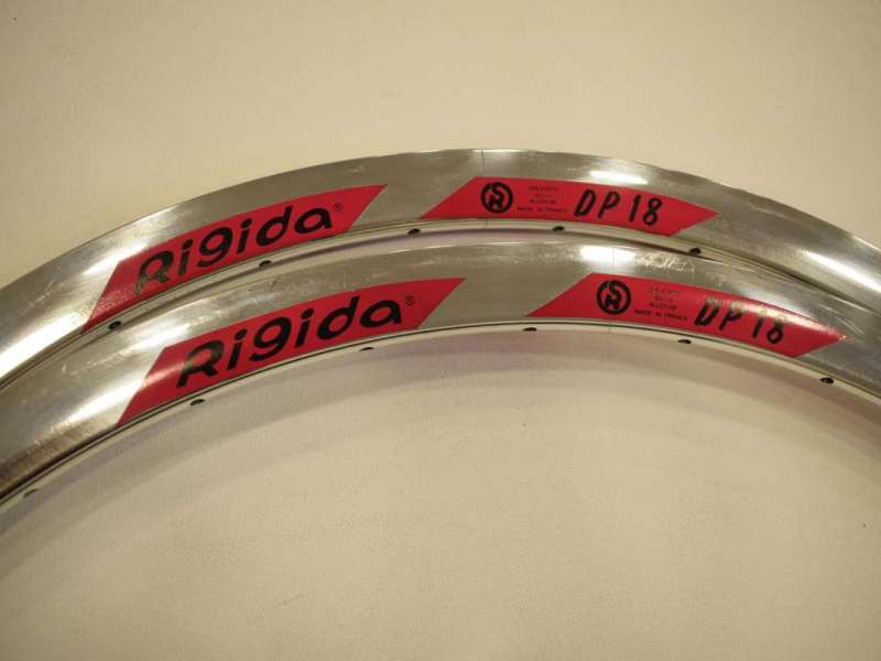 RIGIDA Rim Set DP 18 700c 28'' 32 hole 622x13 Road Vintage Chrome double NOS