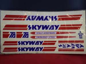 Skyway TA decals stickers Set old school bmx red/blue/white 1980s NOS