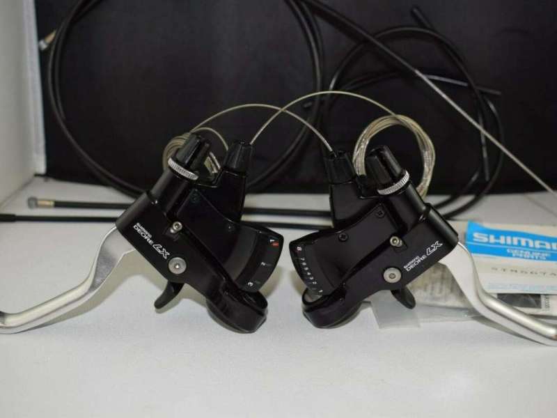 SHIMANO Deore LX ST-M567 shifter brake lever cable Set 3x8 speed Black NOS