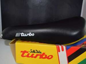 Selle Italia Turbo Leather seat saddle Chrome Rail Stamped 1990 Vintage NIB NOS