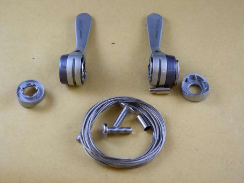 Shimano 105 shifter set down tube SL-1055 sis index/frinction 7 speed braze on NOS vintage