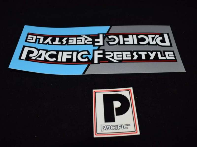 Pacific Freestyle decals stickers Set old school bmx 1980s NOS