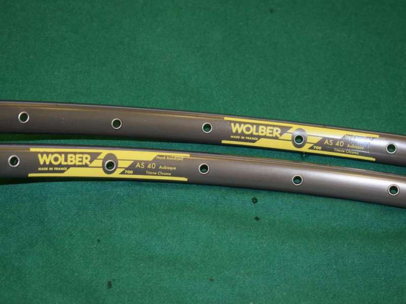 WOLBER AS 40 Aubisque Tubular Rim Set 700c 28'' 32 h vintage Made in France NOS