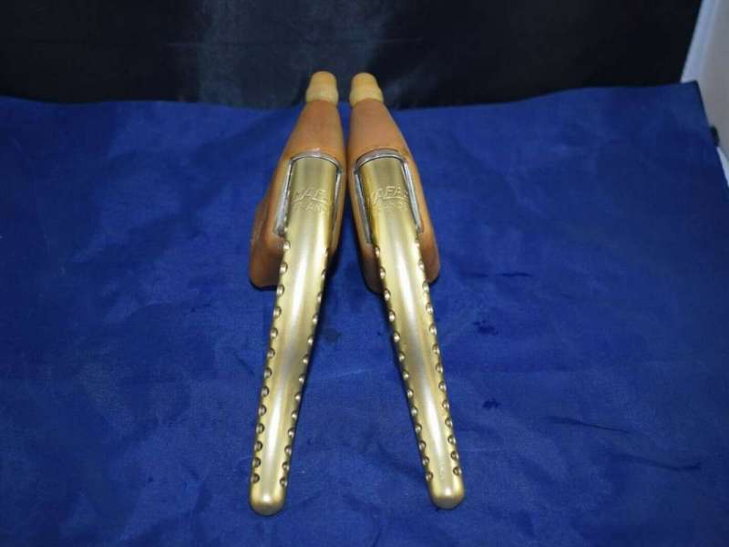 MAFAC Competition brake lever set vintage drilled gold aluminium metal body NOS