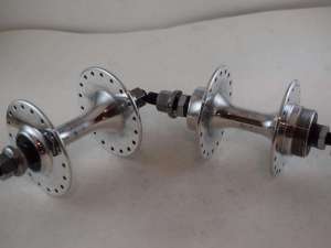 SUZUE hub set high flange 36 hole Stamped 8 F/A sealed tech old school BMX silver NOS