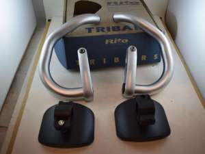 RITO vintage Tribars set road bike with pads silver auminium 1990s NOS