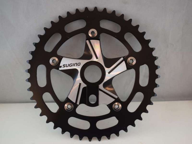 SUGINO steel chainring chainwheel & aluminium spider bmx old school 44teeth 1980s NOS 