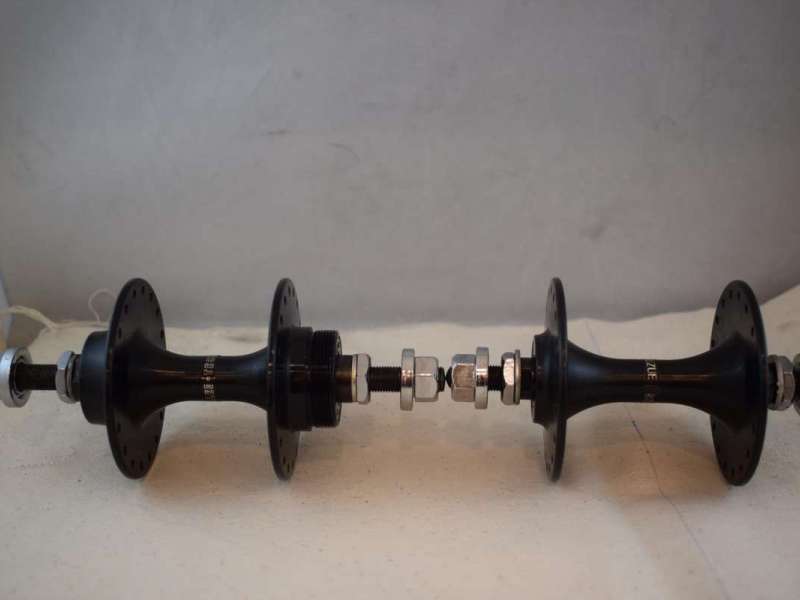 SUZUE hub set high flange 36 hole Stamped 8F Old School BMX aluminium black NOS