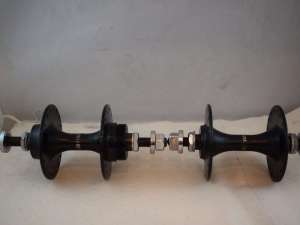 SUZUE hub set high flange 36 hole Stamped 8F Old School BMX aluminium black NOS
