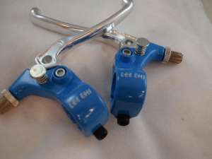Lee Chi brake lever set old school bmx cyan 1980s NOS