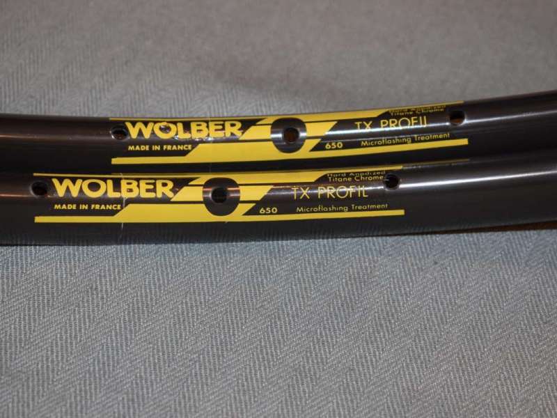 WOLBER TX Profil clincher Rim pair 650C 36 hole brown vintage hard anodize NOS