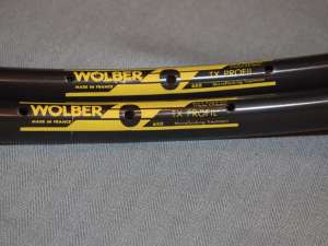 WOLBER TX Profil clincher Rim pair 650C 36 hole brown vintage hard anodize NOS