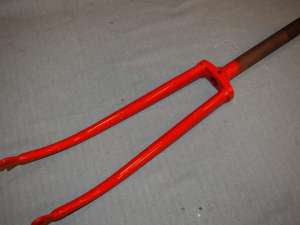 Vintage 1'' inch road rigid steel fork 28'' 700C threaded 195mm steerer vintage red NOS