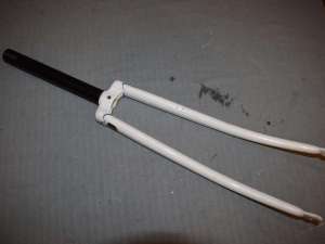 PUCH Vintage 1'' inch road rigid fork 700C white 210mm Made in Austria NOS