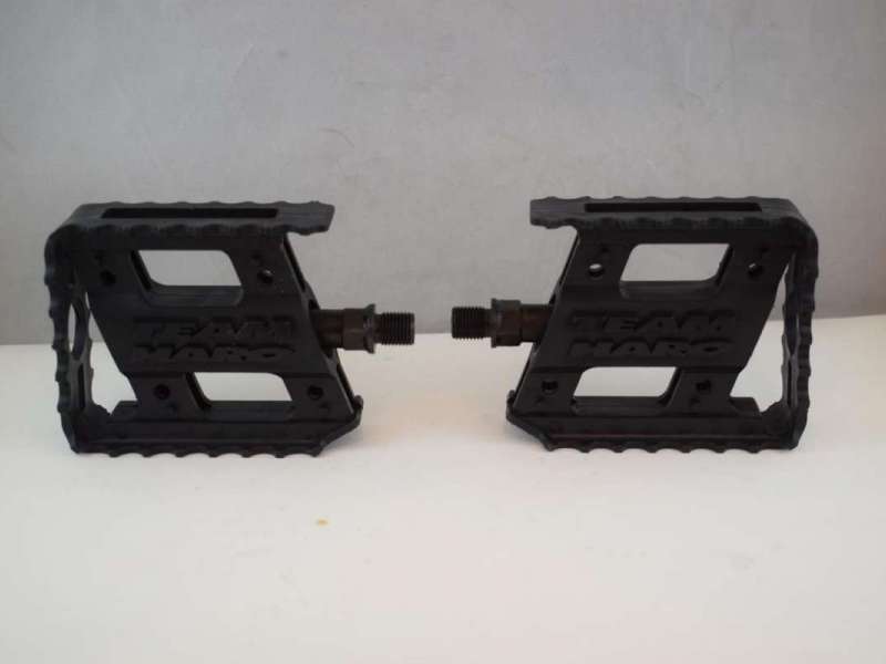 HARO TEAM pedal set plastic 1/2 thread old school bmx vintage Black NOS