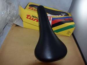 Selle Italia Turbo Genuine Leather seat saddle Chrome Rail Vintage 90s NOS