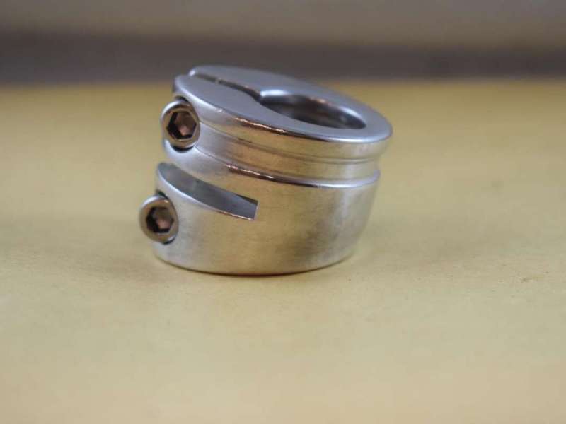 HARO seatpost clamp 1'' 25,4mm mid school bmx silver double bolt fit 21,1 NOS