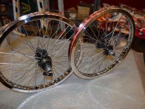 HARO Mirra Flair 2001 Chrome Wheel Set 20'' 48 spoke left side drive Mid school BMX NOS