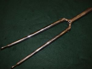 Mercier fork 1'' steel Chrome 145mm steerer length threaded Vintage 1970s NOS