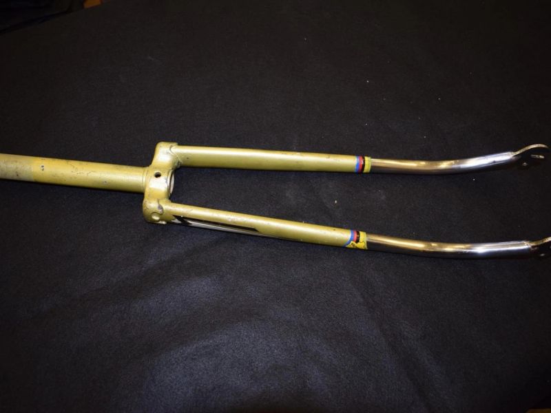 Mercier 1'' fork steel 160mm steerer length Vintage Retro 1970s gold/green NOS